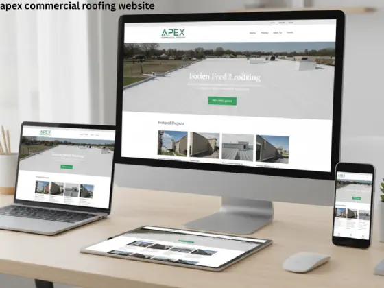Mobile-responsive commercial roofing website design shown on multiple devices demonstrating professional web development