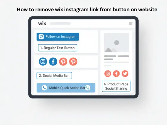 Different types of Instagram buttons on Wix website including social bar and Quick Action Bar