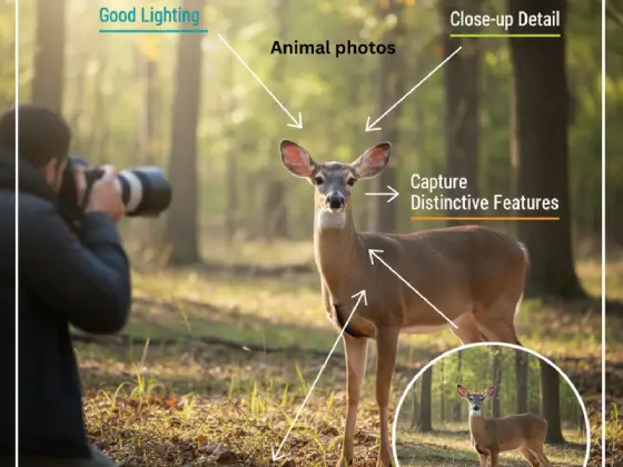 how to photograph animals for identification showing proper technique with lighting angle and context tips for AI recognition