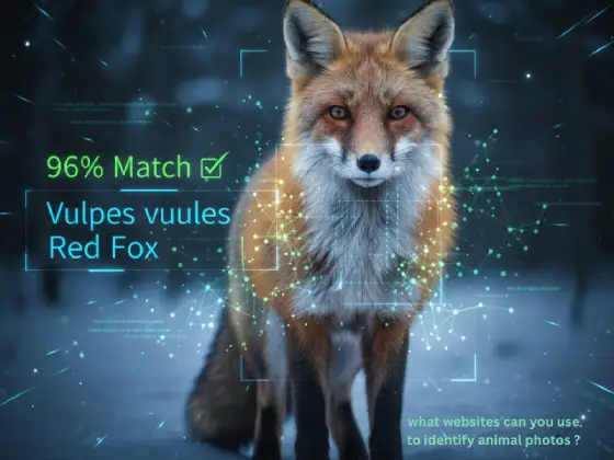 artificial intelligence animal recognition technology showing computer vision analyzing wildlife photo with accuracy percentage